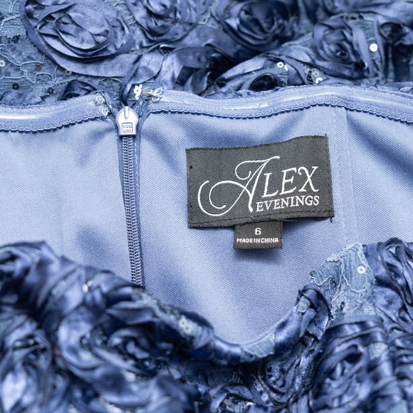 Alex Evenings - Off-The-Shoulder Sequined Lace Gown - Picture 4 of 14